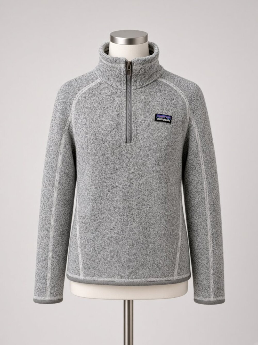 Patagonia Girls' Better Sweater 1/4 Zip Fleece Pullover - Small in Feather Gray